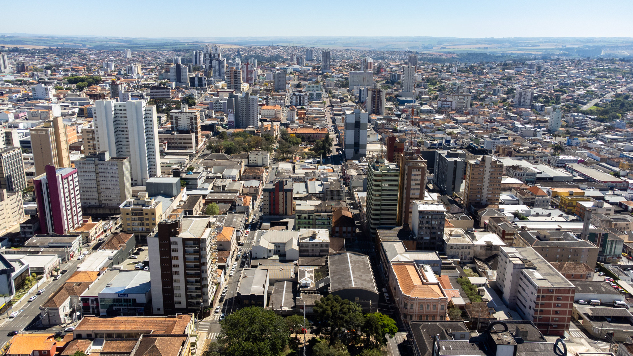 Vista geral do centro de Ponta Grossa