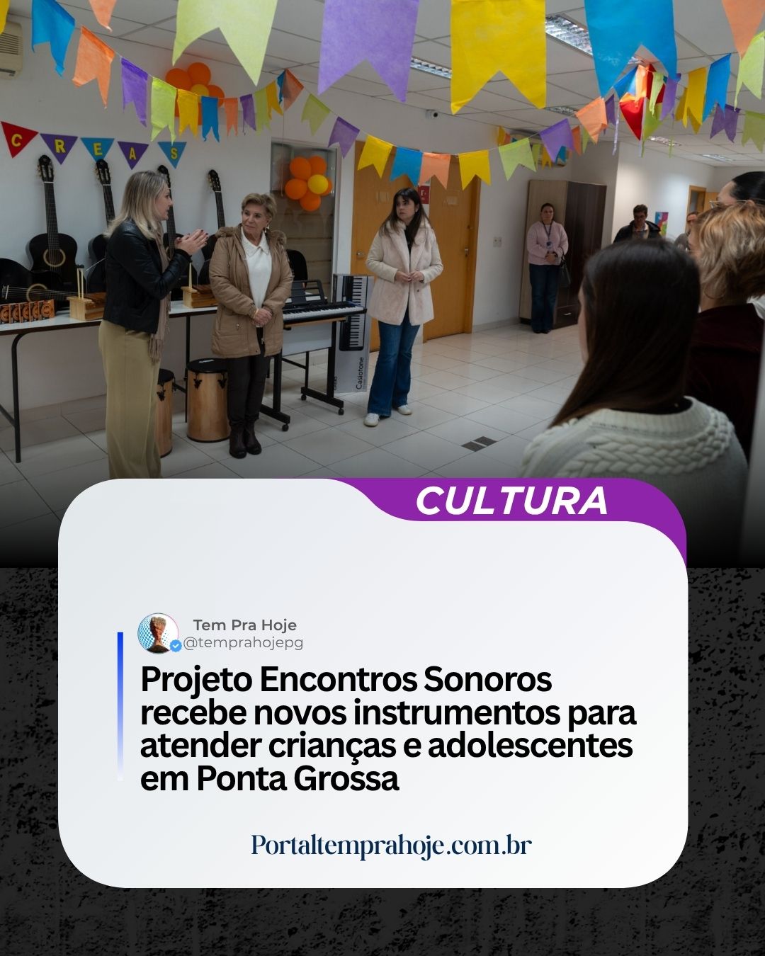 Projeto Encontros Sonoros recebe novos instrumentos para atender crianças e adolescentes em Ponta Grossa