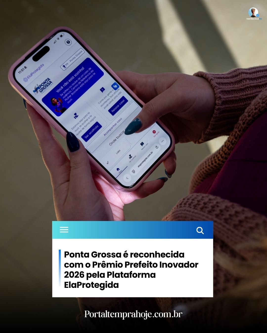 Ponta Grossa recebe Prêmio Prefeito Inovador 2026 por plataforma de proteção às mulheres