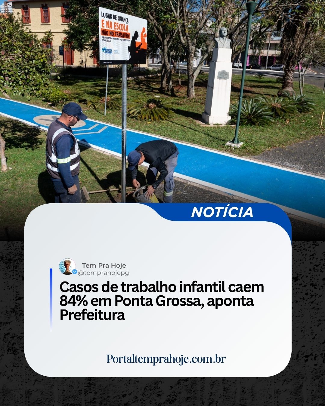 Casos de trabalho infantil caem 84% em Ponta Grossa, aponta Prefeitura