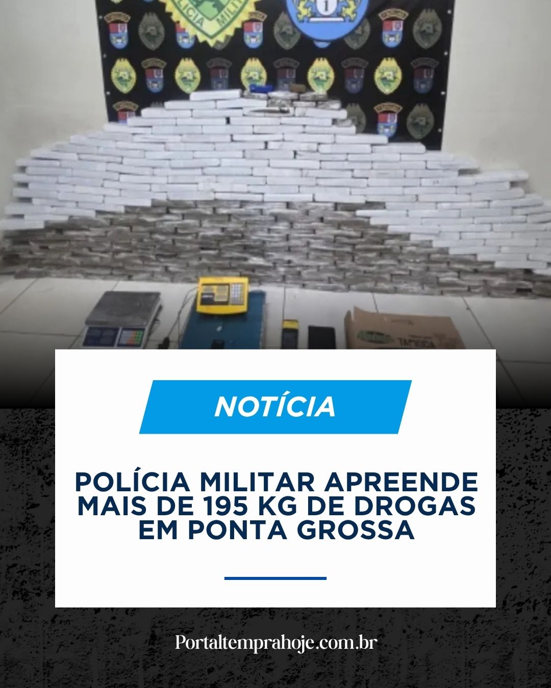 Polícia Militar apreende mais de 195 kg de drogas em Ponta Grossa