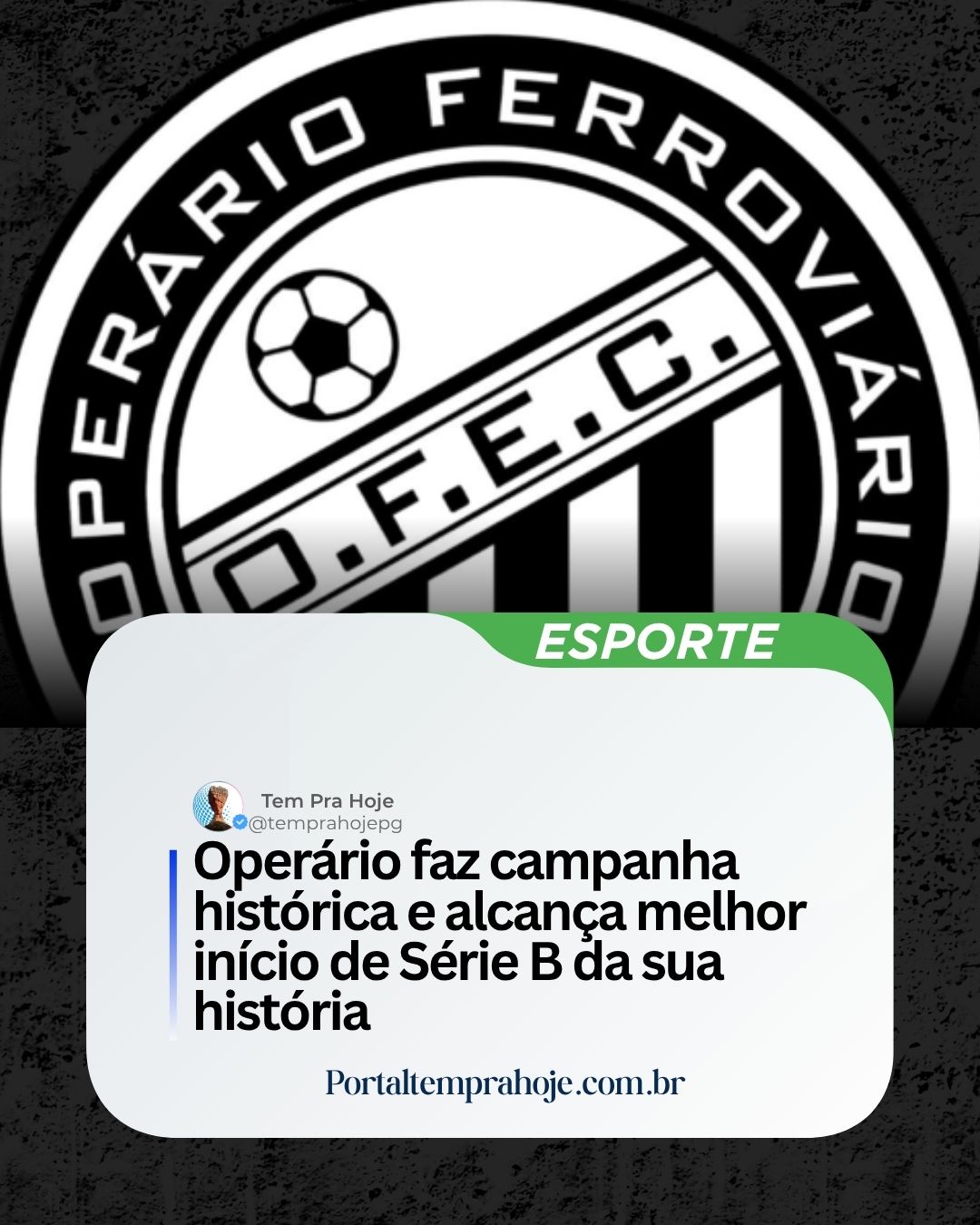Operário faz campanha histórica e alcança melhor início de Série B da sua história