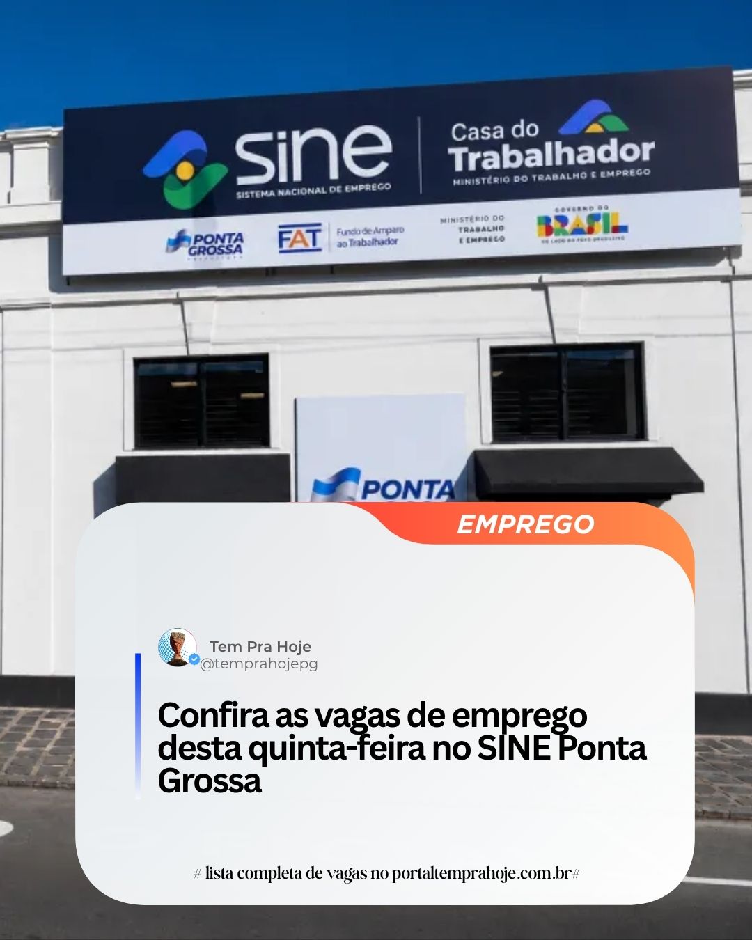 SINE Ponta Grossa divulga vagas para esta quinta-feira