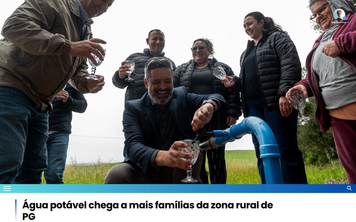 Água potável chega a mais famílias da zona rural de PG