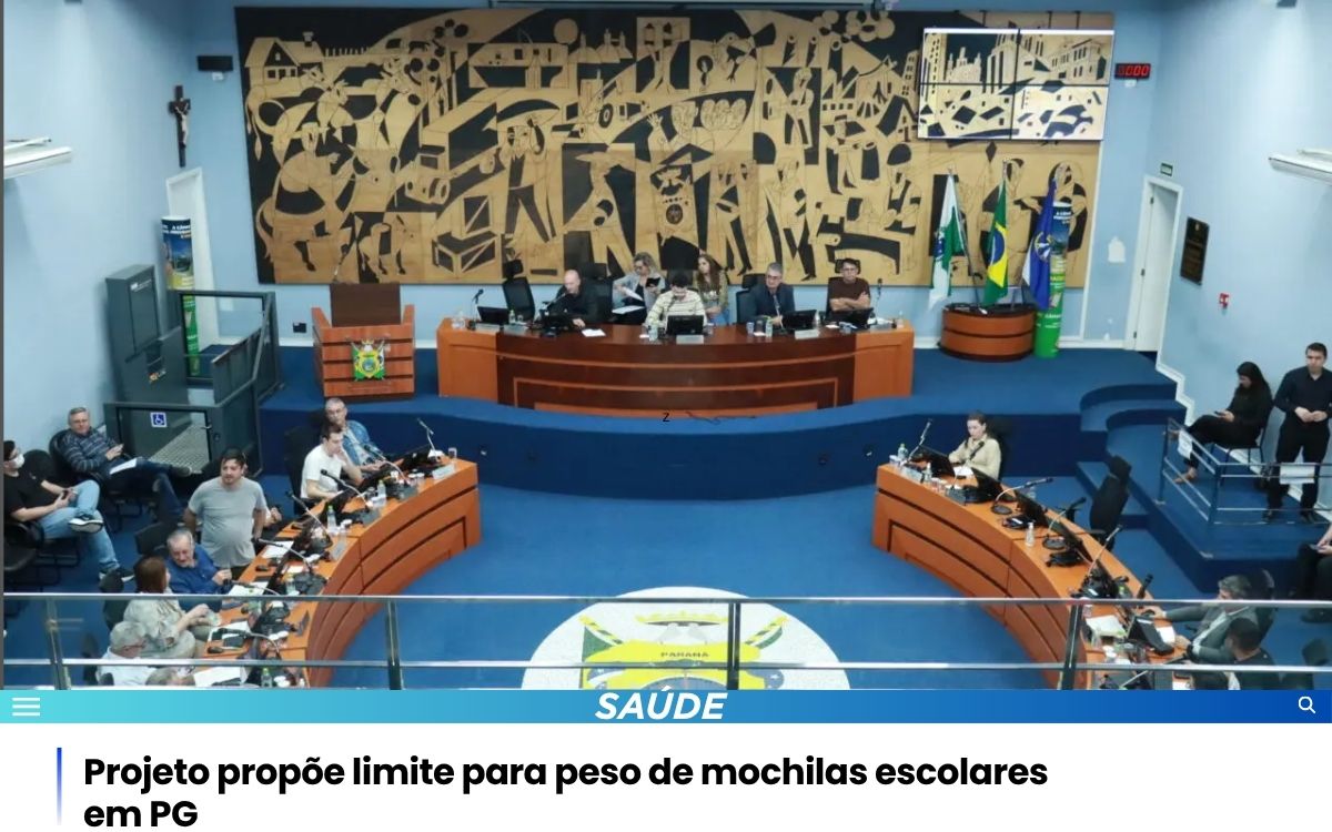 Projeto propõe limite para peso de mochilas escolares em PG