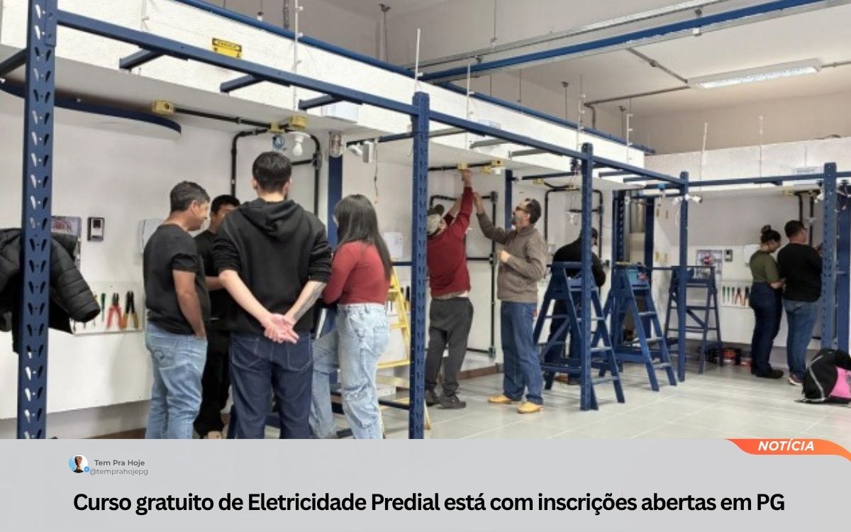 Curso gratuito de Eletricidade Predial está com inscrições abertas em PG
