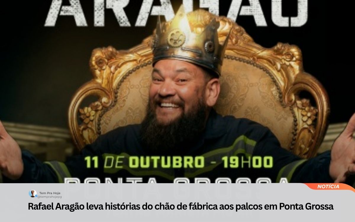 Rafael Aragão leva histórias do chão de fábrica aos palcos em Ponta Grossa