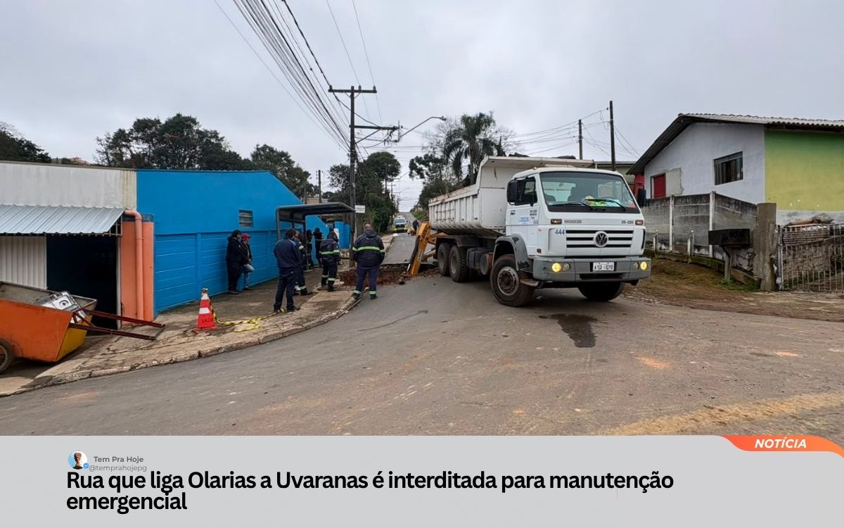 Rua que liga Olarias a Uvaranas é interditada para manutenção emergencial