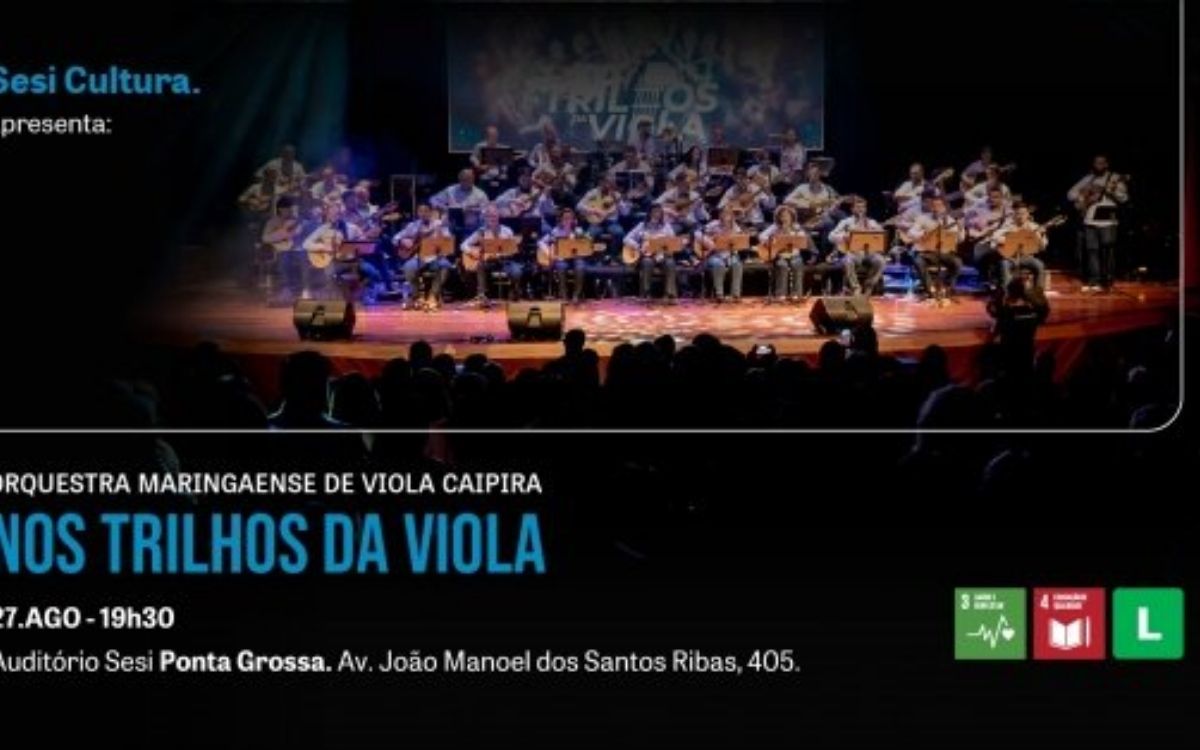 Evento no Auditório Sesi Ponta Grossa tem ingressos e regras de participação