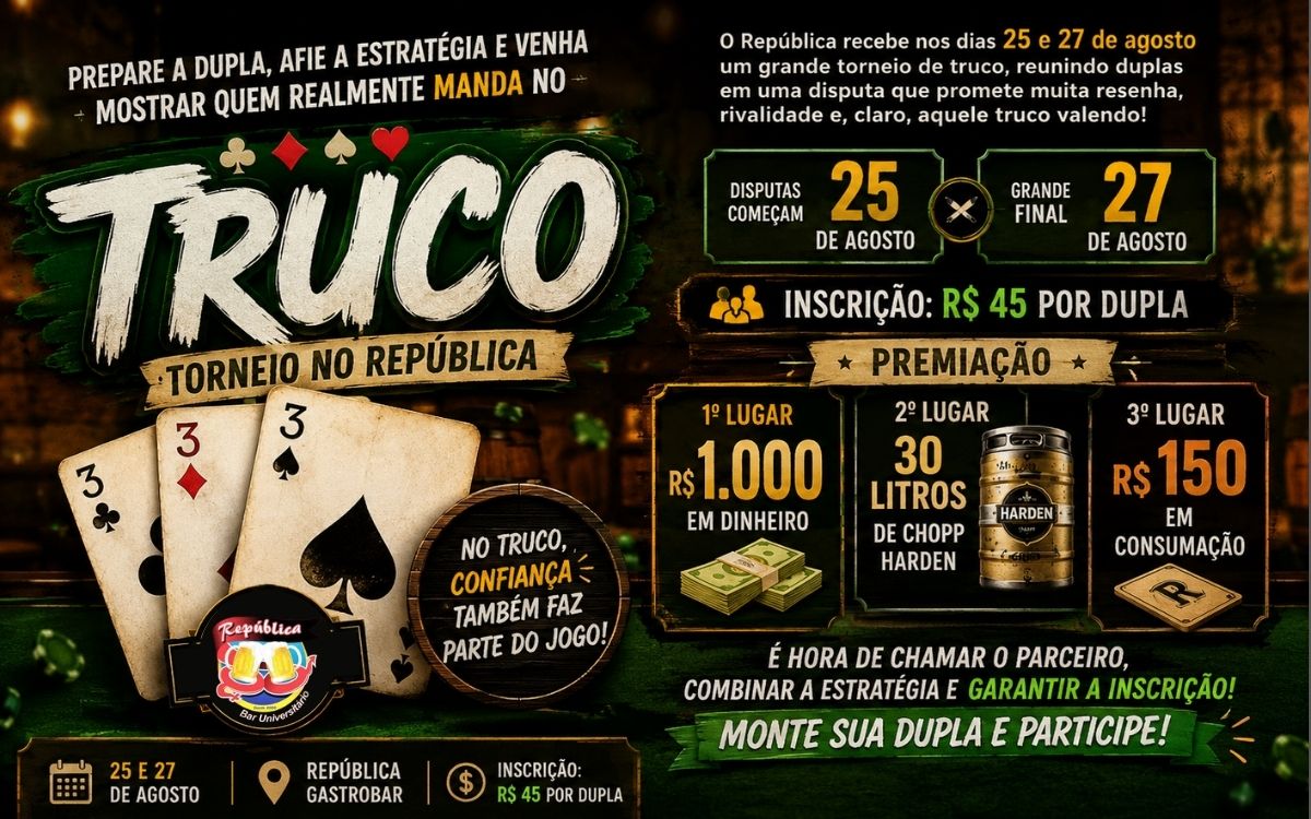 Prepare a dupla, afie a estratégia e venha mostrar quem realmente manda no truco