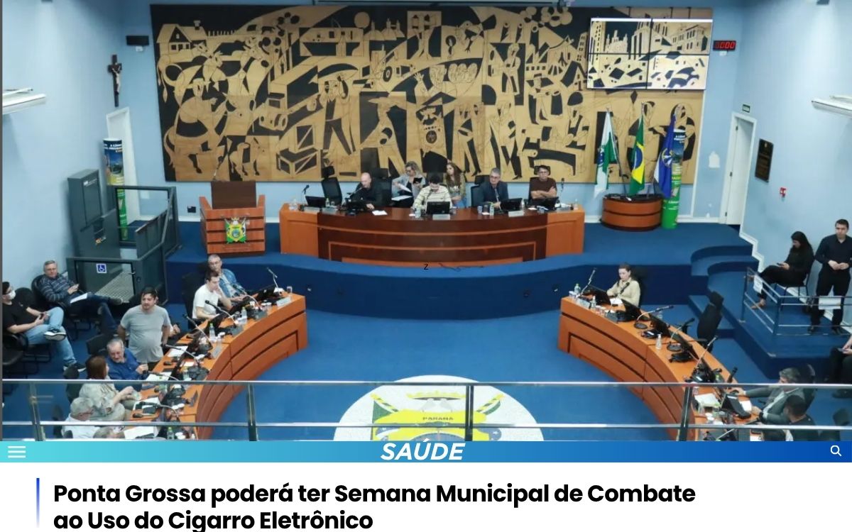 Câmara de Ponta Grossa aprova Semana Municipal de Combate ao Uso do Cigarro Eletrônico