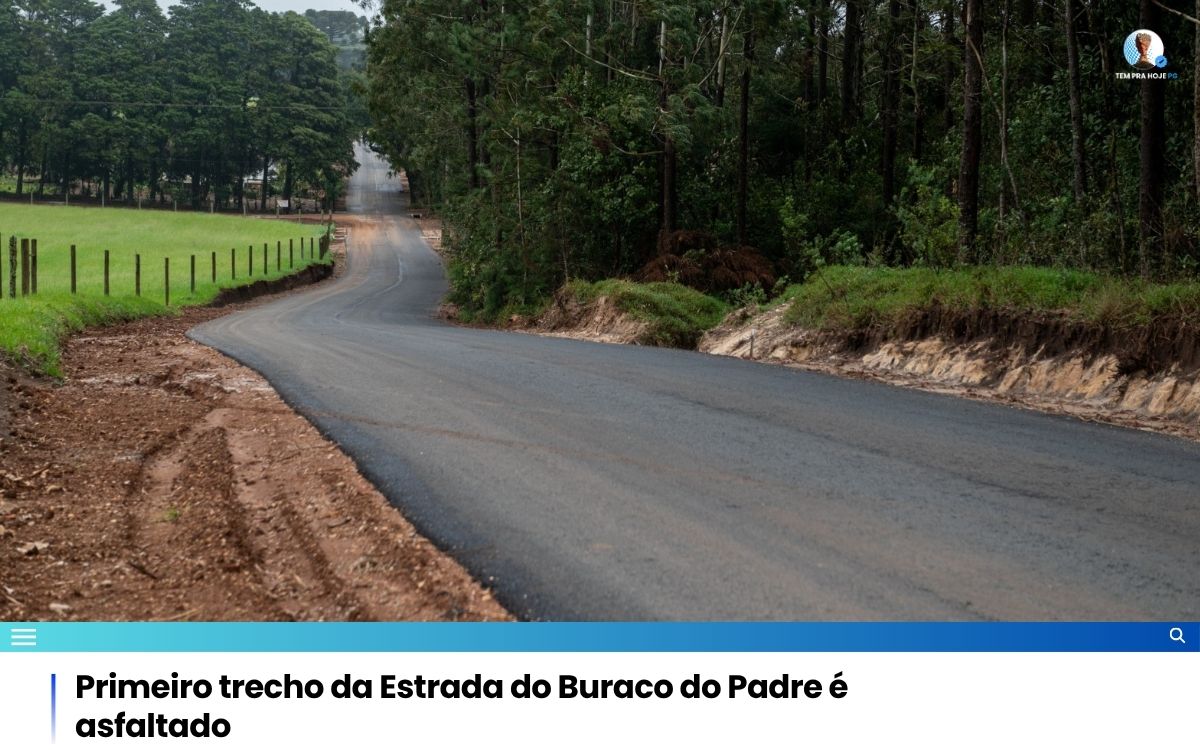 Primeiro trecho da Estrada do Buraco do Padre é asfaltado