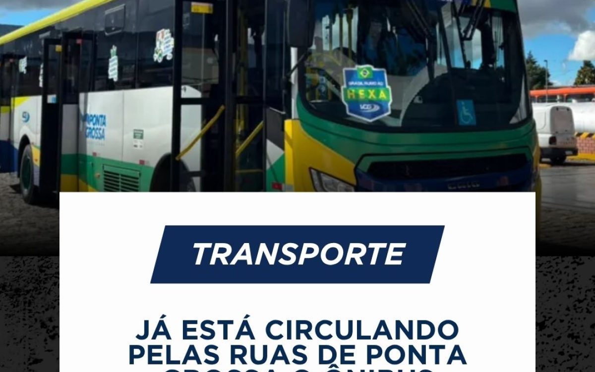 Ônibus temático da Copa do Mundo começa a circular em Ponta Grossa
