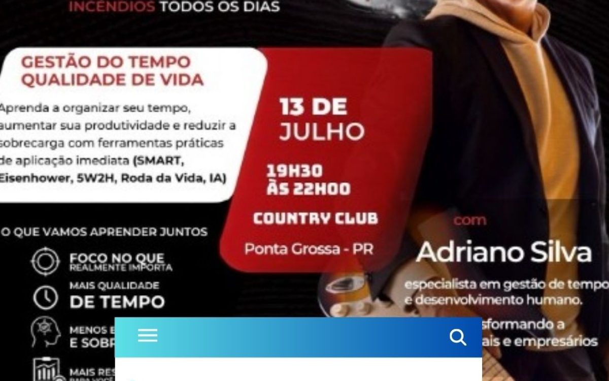 Palestra-show “Rock Your Time” une gestão do tempo, produtividade e música em Ponta Grossa