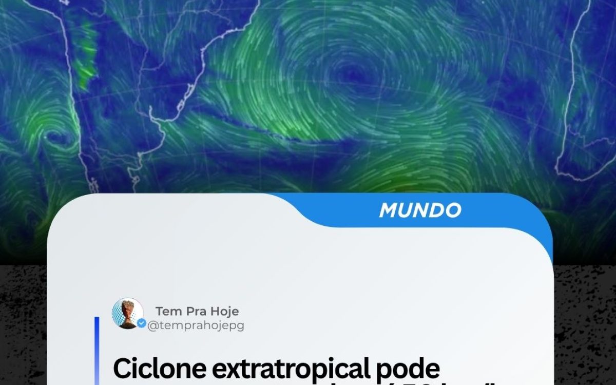Ciclone extratropical pode provocar ventos de até 50 km/h em Ponta Grossa