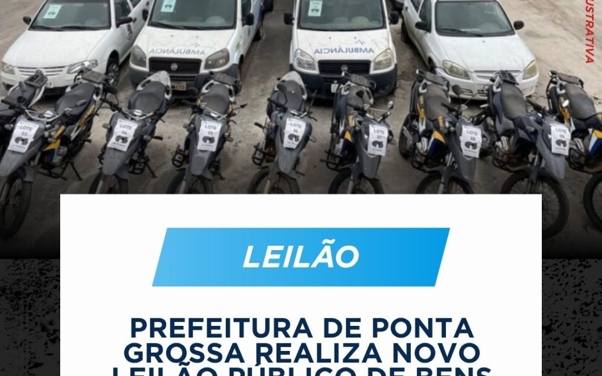 Prefeitura de Ponta Grossa realiza novo leilão público de bens inservíveis