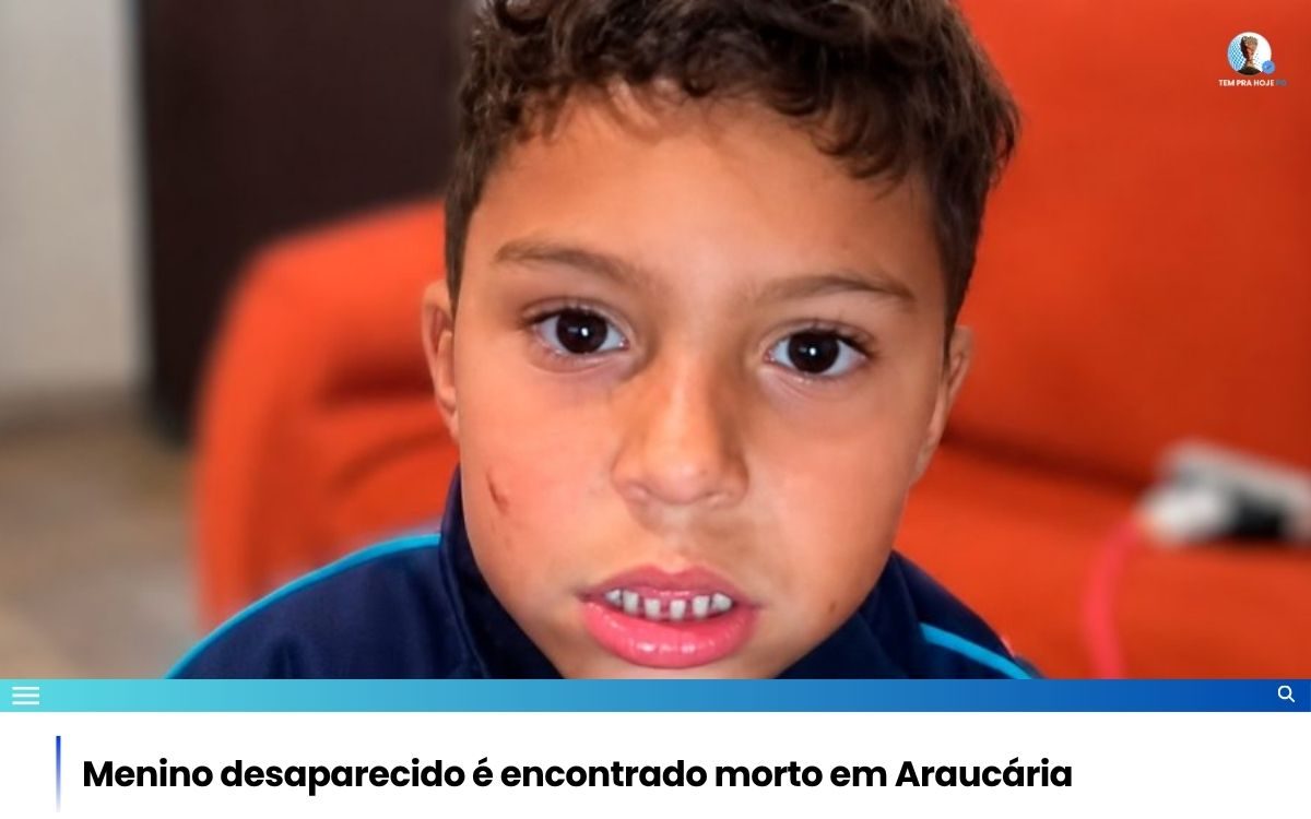 Menino desaparecido é encontrado morto em Araucária