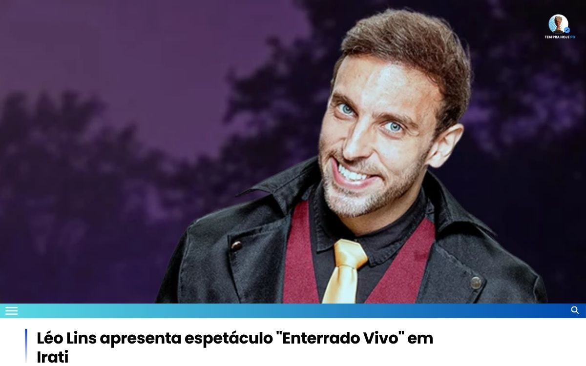 Léo Lins apresenta espetáculo “Enterrado Vivo” em Irati