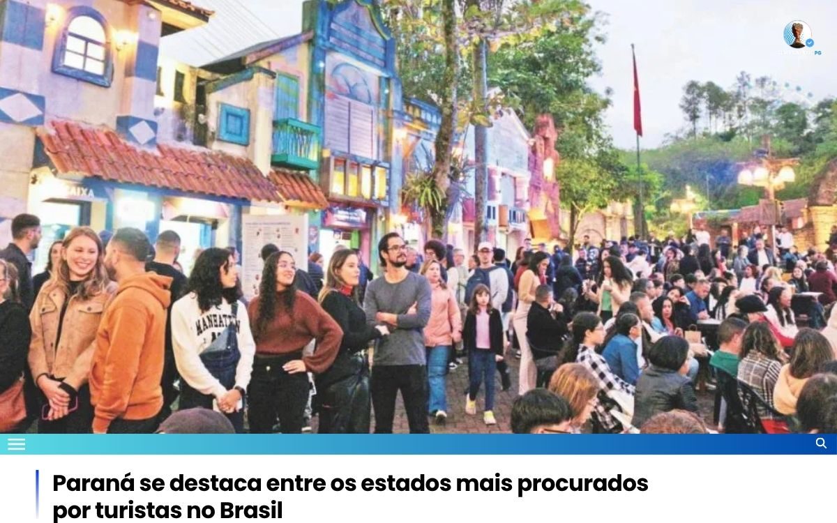 Paraná se destaca entre os estados mais procurados por turistas no Brasil